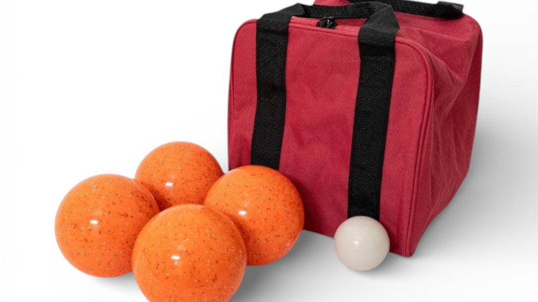 110mm tournament bocce ball set bundle, the regulation-spec upgrade from an AmazonBasics bocce set