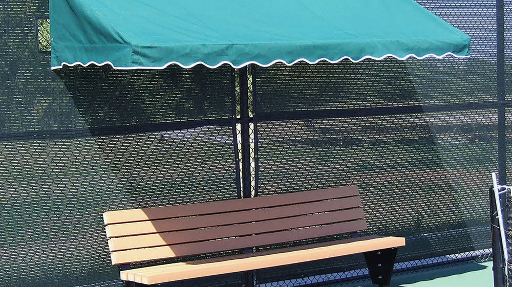 Bocce rules for foul lines and dead balls with Har-Tru fence canopy