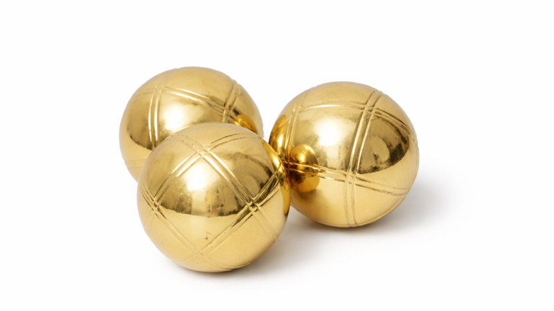 Jeu de boules metal set close up