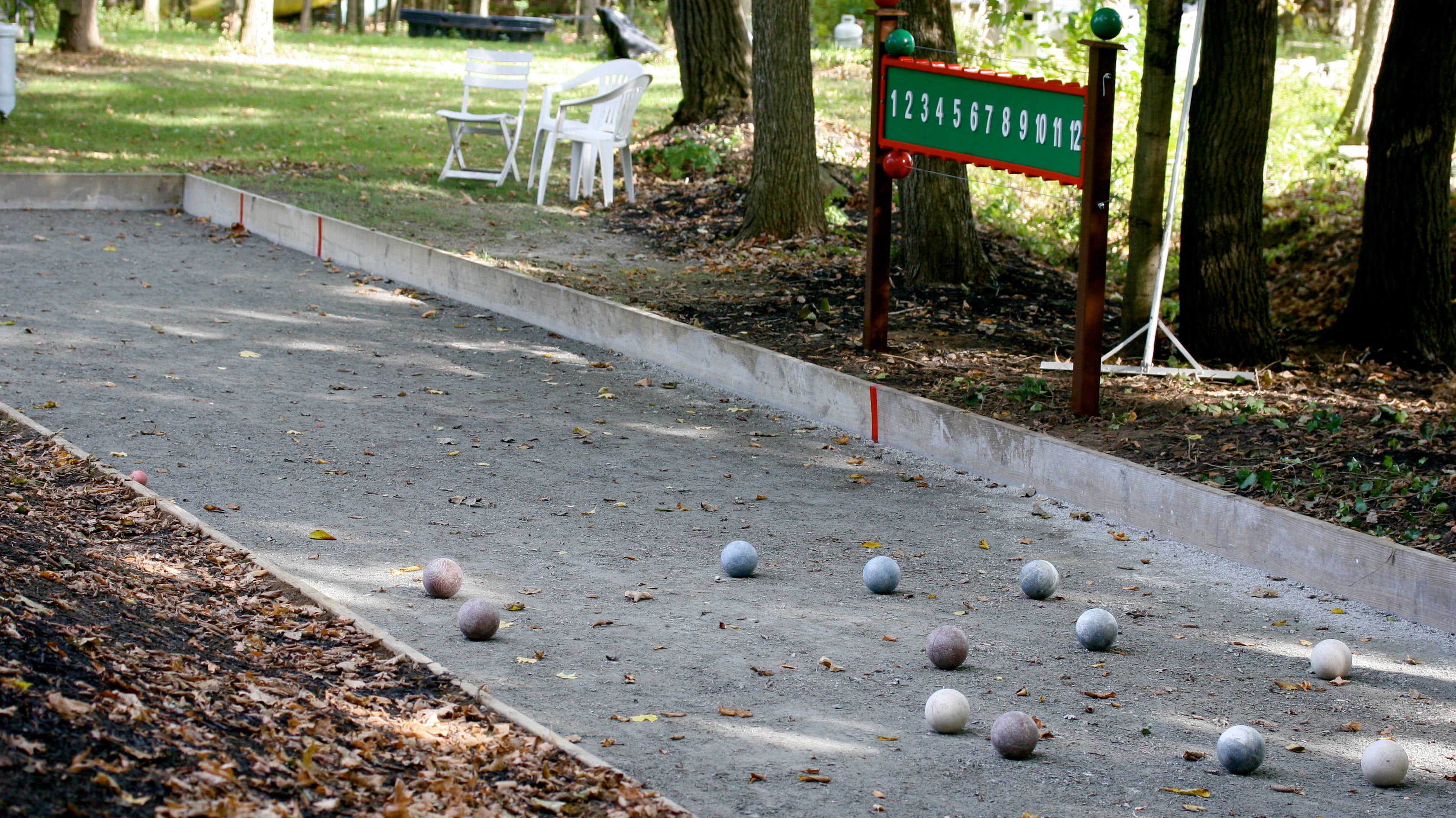 Outdoor bocce court used for recreational and league play