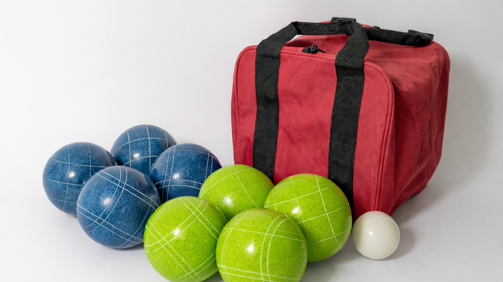 EPCO 107mm Tournament Rustic Green/Blue 8-ball bocce set, the Italian-club traditional league pick