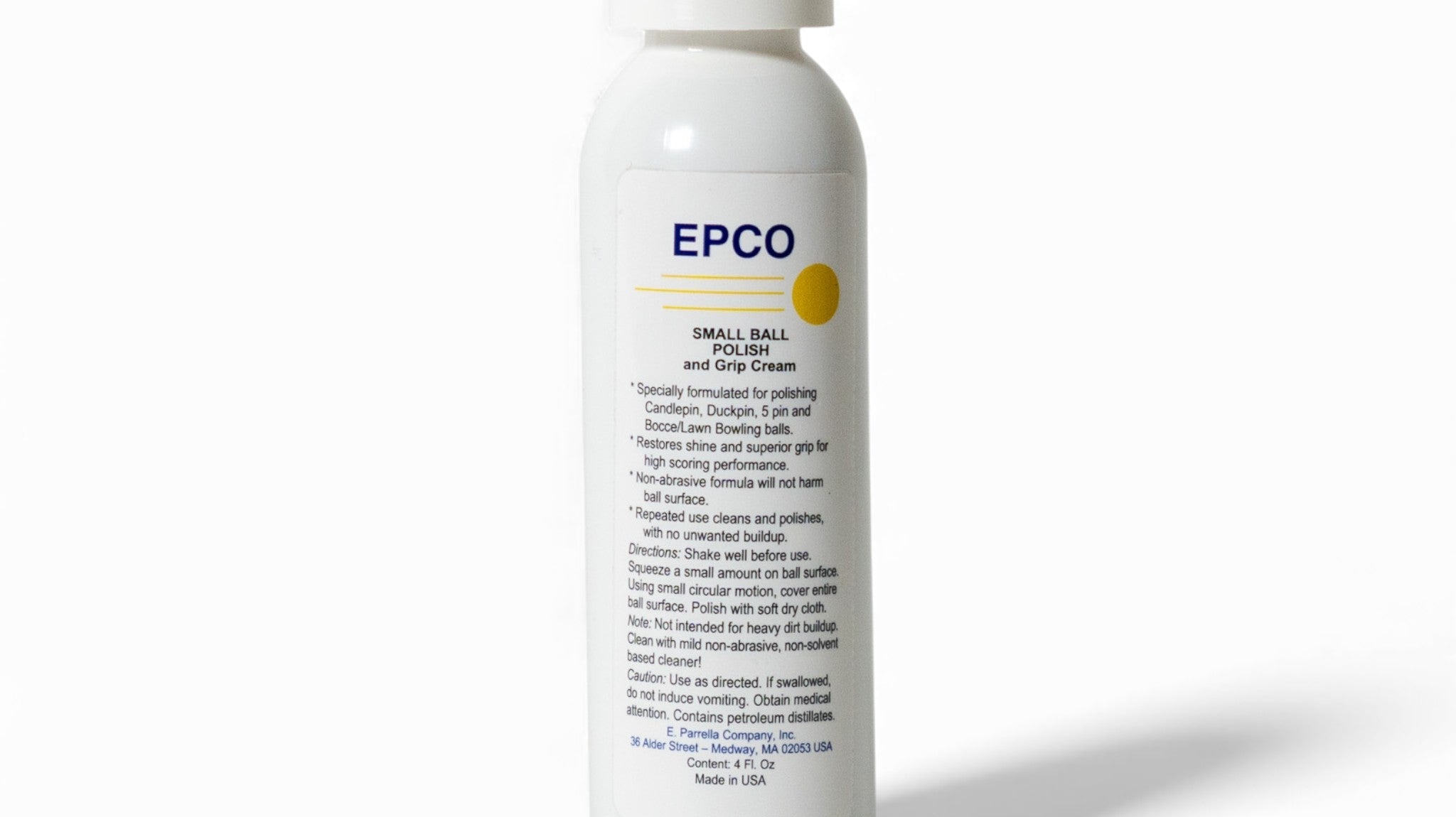 EPCO bocce ball polish bottle for tournament-grade resin bocce ball care