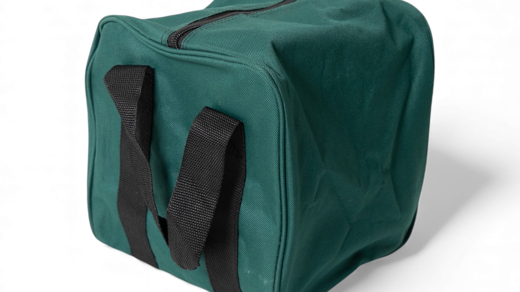 Green bocce ball bag with black handles