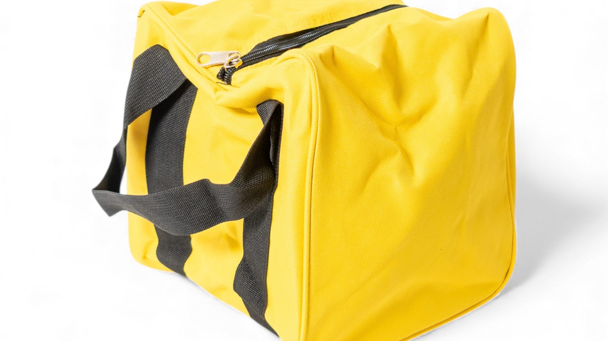 Yellow bocce ball bag with black handles, a $45 nylon carry case representing budget bocce accessories under $50