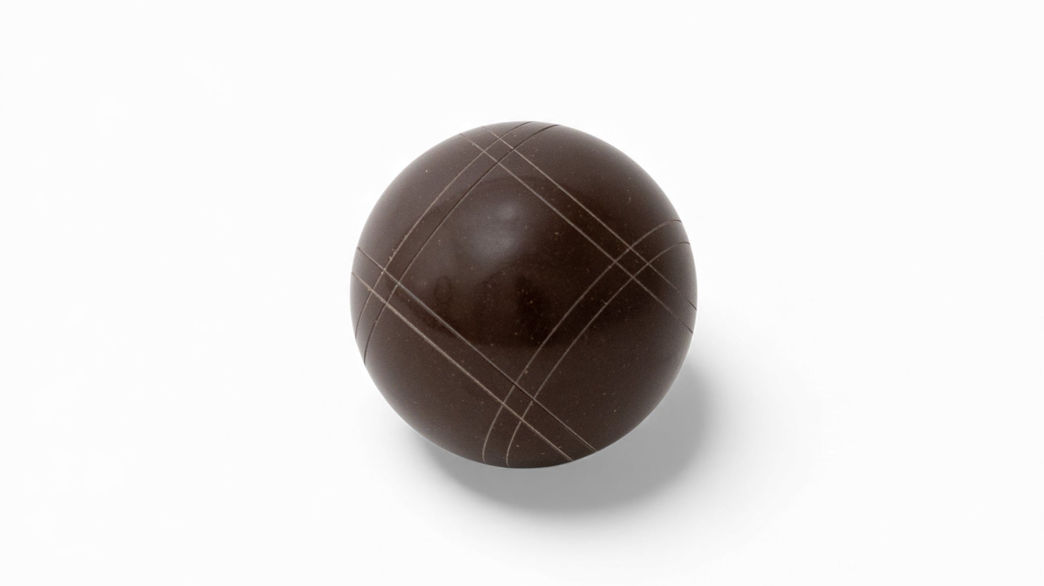Espresso solid color bocce ball close up