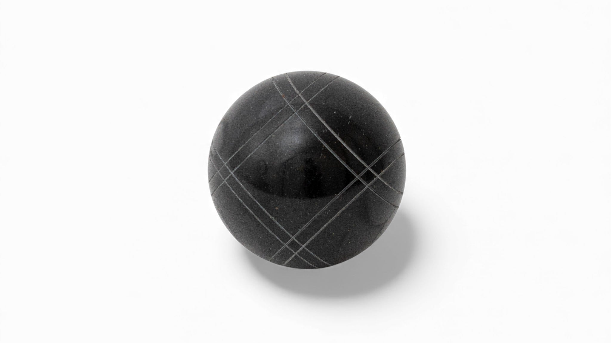 107mm black solid color bocce replacement ball, single replacement matched to the 4-ball set