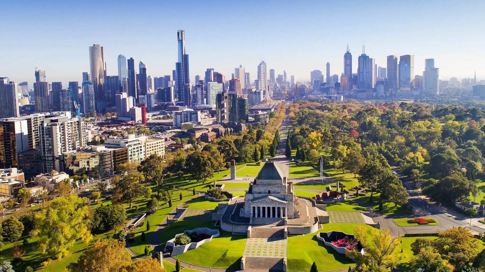 Melbourne skyline, Australia, home to the densest Italian-Australian bocce scene in the country