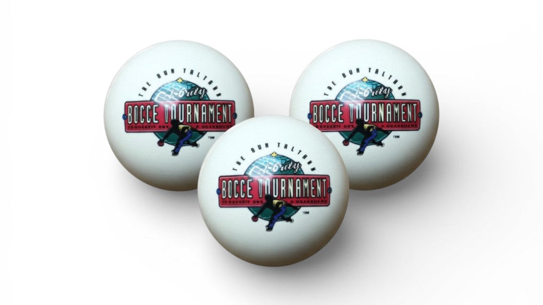 Labor Day bocce set engraved pallino