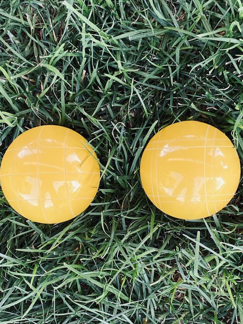 EPCO 110mm Bocce Balls GLO Yellow and mixed stripes