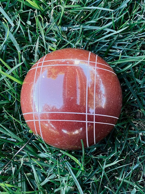 Replacement EPCO 107mm Bocce Ball Single Red or Green with Close Curvey stripes