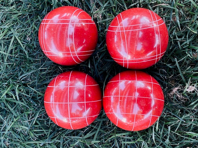 110mm EPCO 4 pack Tournament Professional Bocce Balls 12 Unique Colors with 2 patterns to choose from.