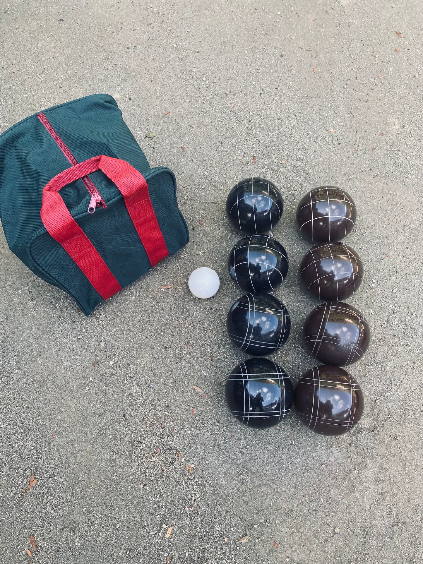 EPCO 107mm Tournament Quality Professional 8 ball Bocce Ball Set, Black/Brown Balls Bag Included