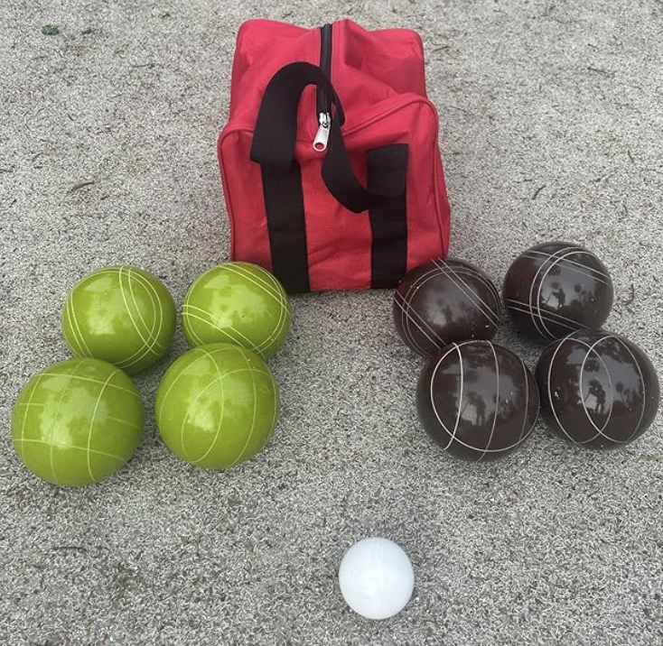 EPCO 107mm Tournament Quality Professional Bocce Ball Set, Expresso Brown/Lime Green Balls - Bag Included