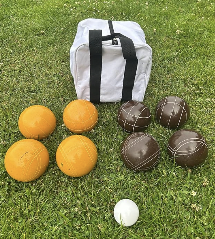 EPCO 107mm Tournament Quality Professional Bocce Ball Set, Expresso Brown and Gold Balls - Bag Included