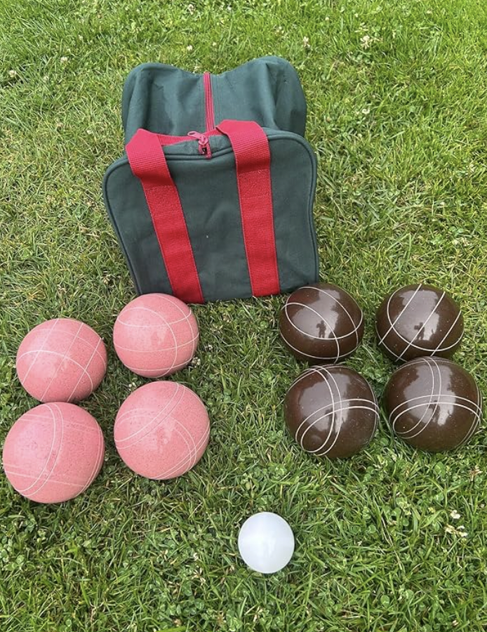 EPCO 107mm Tournament Quality Professional Bocce Ball Set, Espresso Brown/Pink Balls - Bag Included