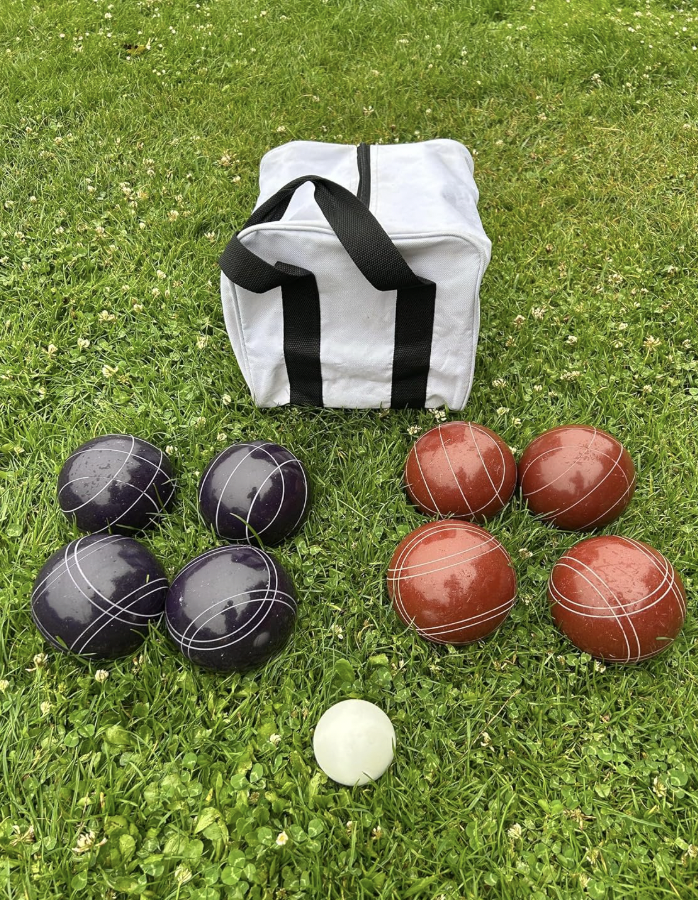 EPCO 107mm Tournament Quality Professional 8 ball Bocce Ball Set, Purple/Dark Red Balls Bag Included