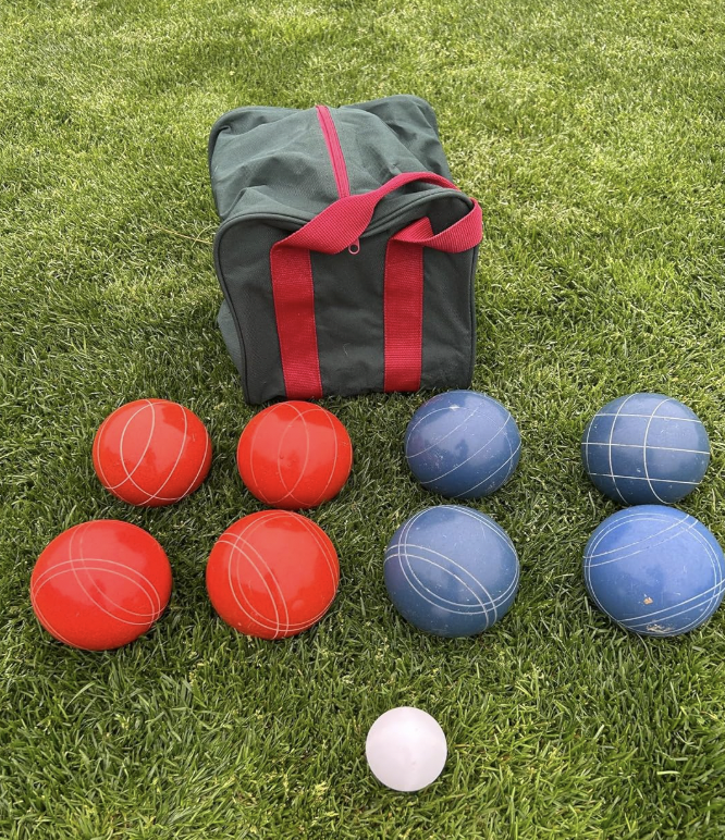 EPCO 107mm Tournament Quality Professional 8 ball Bocce Ball Set, Rustic Orange/Rustic Blue Balls Bag Included