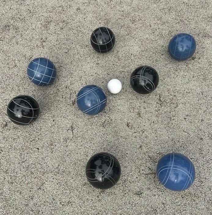 EPCO 107mm Tournament Quality Professional Bocce Ball Set, Blue/Black Balls - Bag Included