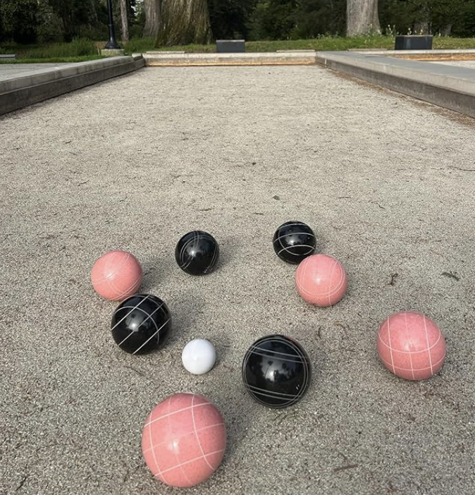 EPCO 107mm Tournament Quality Professional 8 ball Bocce Ball Set, Black/Pink Balls Bag Included