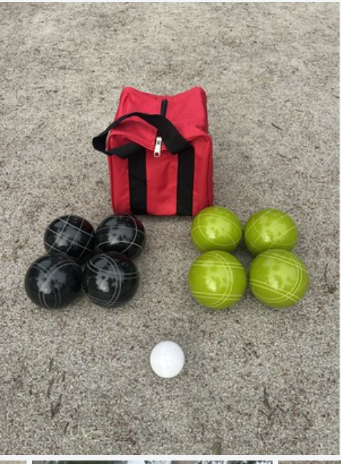 EPCO 107mm Tournament Quality Professional 8 ball Bocce Ball Set, Black/Rustic Green Balls Bag Included