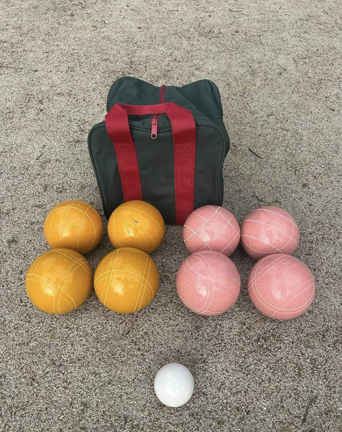 EPCO 107mm Tournament Quality Professional 8 ball Bocce Ball Set, Pink/Rustic Yellow Balls Bag Included