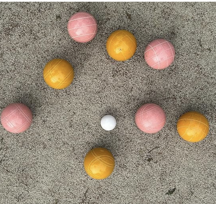 EPCO 107mm Tournament Quality Professional 8 ball Bocce Ball Set, Pink/Rustic Yellow Balls Bag Included