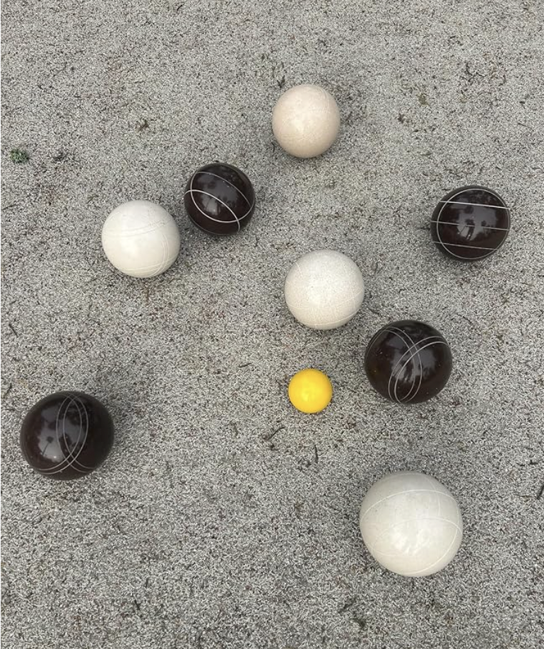EPCO 107mm Tournament Quality Professional Bocce Ball Set, Espresso Brown/White Balls - Bag Included