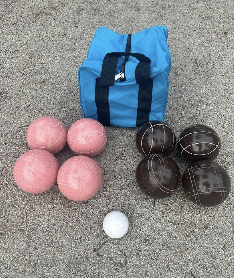 EPCO 107mm Tournament Quality Professional Bocce Ball Set, Espresso Brown/Pink Balls - Bag Included
