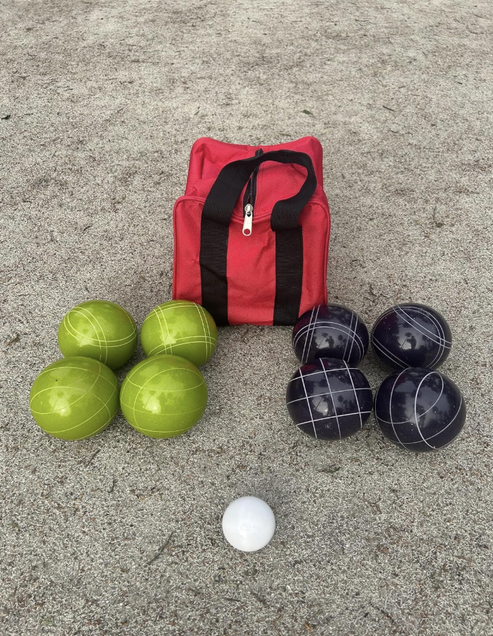 EPCO 107mm Tournament Quality Professional 8 ball Bocce Ball Set, Purple/Lime Greem Balls Bag Included