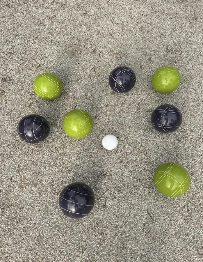 EPCO 107mm Tournament Quality Professional 8 ball Bocce Ball Set, Purple/Lime Greem Balls Bag Included