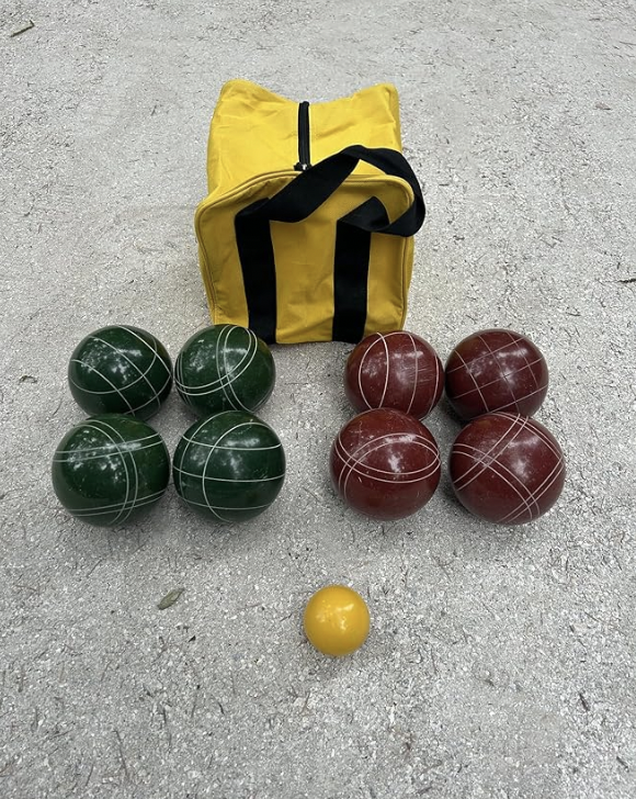 EPCO 107mm Tournament Quality Professional 8 ball Bocce Ball Set, Dark Red/Dark Green Balls Bag Included