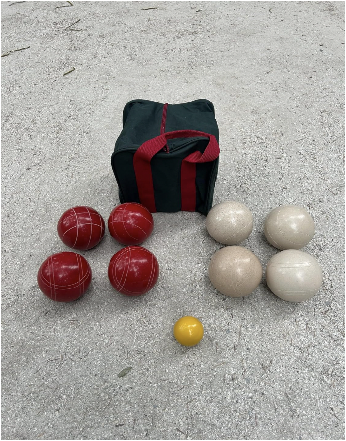EPCO 107mm Tournament Quality Professional 8 ball Bocce Ball Set, White/Rustic Red Balls Bag Included