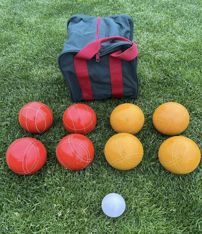 EPCO 107mm Rustic Tournament Quality Professional 8 Ball Bocce Set, Gold/Rustic Orange