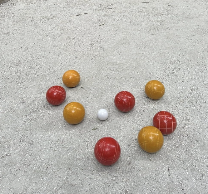 EPCO 107mm Rustic Tournament Quality Professional 8 Ball Bocce Set, Gold/Rustic Orange
