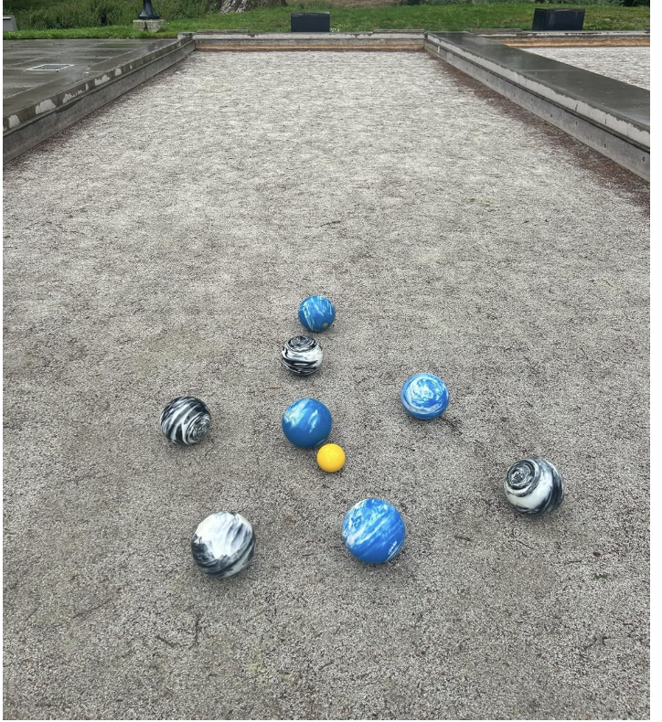 EPCO 107mm Tournament Quality Professional 8 ball Bocce Ball Set, Marble Blue/Marble Black Balls Bag Included