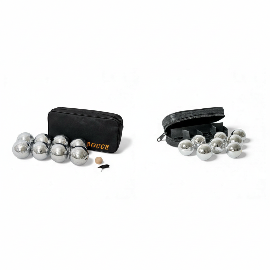 Little and Large Bocce Set - 73mm Metal Bocce/Petanque + 35mm Mini Boules