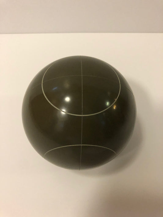 Single ball Replacement - 107mm - Olive Brown family bocce balls with circle pattern