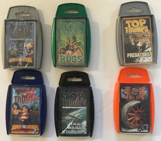 Top Trumps - Ultimate Pack of 6 predators, bugs, jets, starships, super heroes 1 & 2
