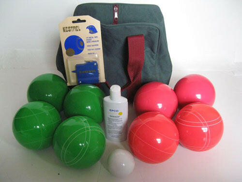 Basic EPCO Bocce package - 110mm Green and Light Red balls.