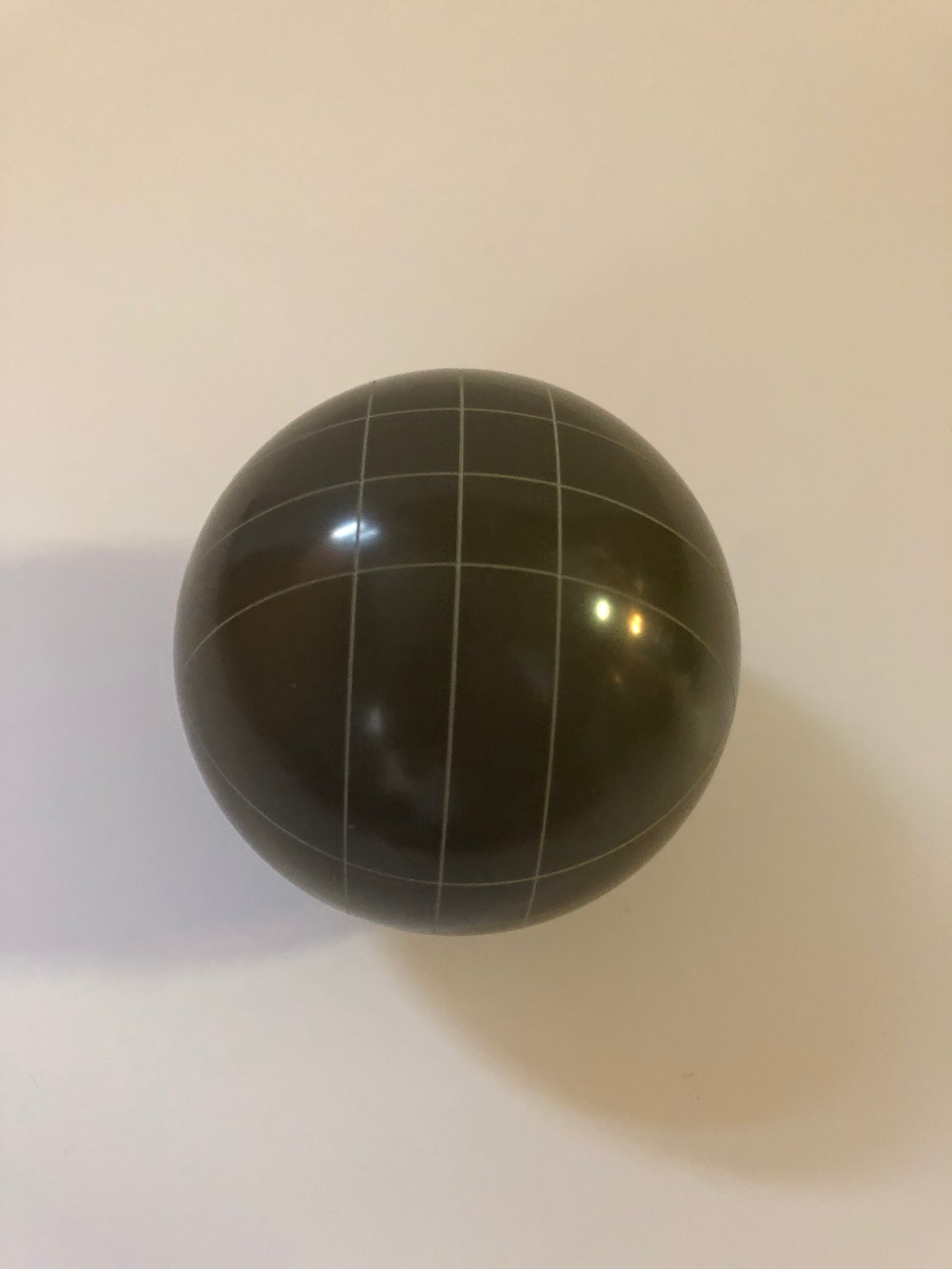Single Ball Replacement: 107mm - Olive Brown Family Bocce Balls with straight line pattern
