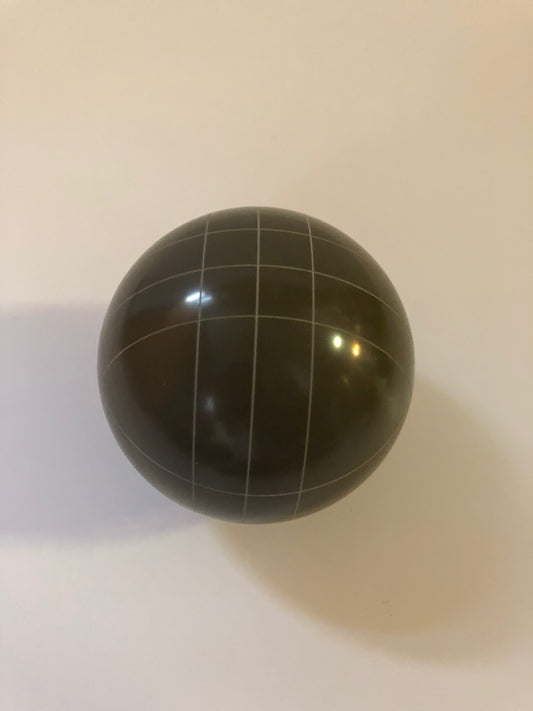 Single Ball Replacement: 107mm - Olive Brown Family Bocce Balls with straight line pattern