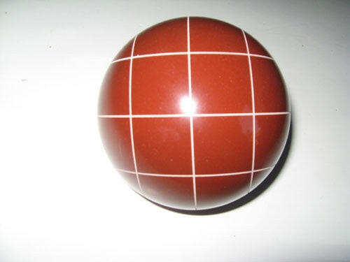Replacement EPCO 110mm Dark Red Bocce Ball with Criss Crossed stripes.