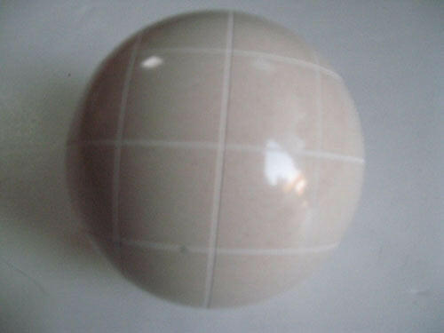 Replacement EPCO 110mm White Bocce Ball with Criss Crossed stripes.