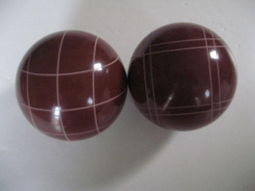 Replacement 2 pack EPCO 107mm Dark Green or Red Bocce Balls with mix of stripes