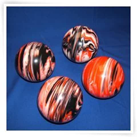 EPCO 107mm Tournament 4 Ball Bocce Set Marbled Black/Orange/White