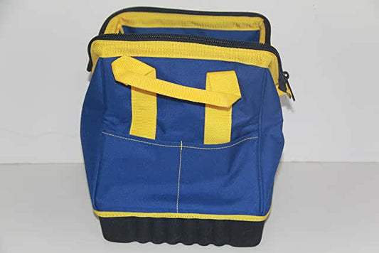Extra Heavy Duty Nylon Bocce Bag - Blue with Yellow Handles, includes ball separator