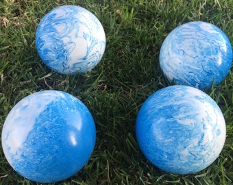 Choose from 9 color replacement: 107mm Family 4 pack Marble Bocce Balls