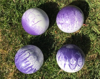 Choose from 9 color replacement: 107mm Family 4 pack Marble Bocce Balls