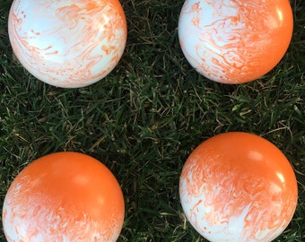 Choose from 9 color replacement: 107mm Family 4 pack Marble Bocce Balls
