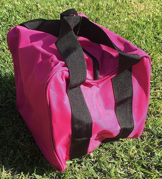Heavy Duty Nylon Bocce Bag - Pink with Black Handles